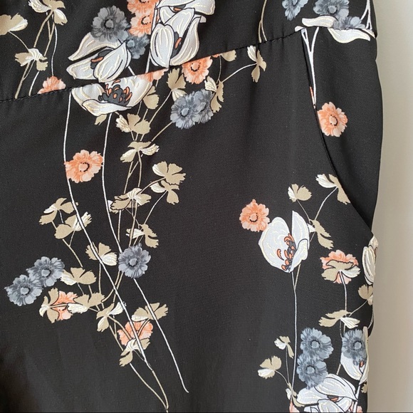 Frank Lyman floral black wide leg flare pant size 14 - Picture 11 of 15